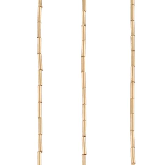 Gold Metal Bugle Beads, 6mm by Bead Landing™